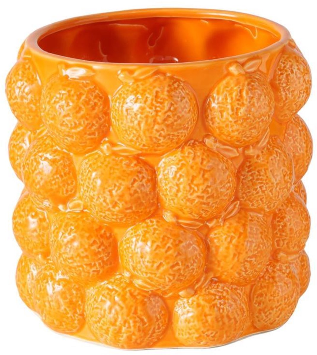 Boltze Home bloempot keramiek sinaasappel design H15cm waterproof.