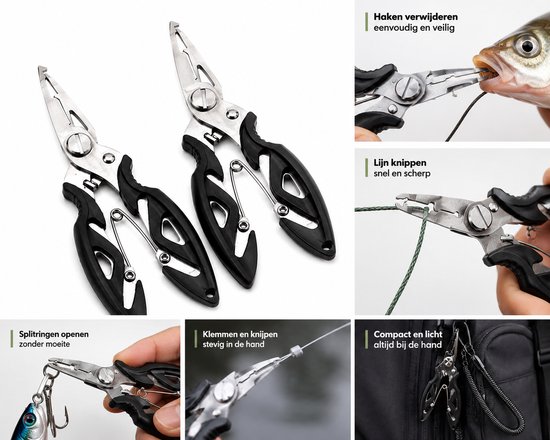 Vissentang 2 Stuks - 12 cm - Zwart - Roestvrij Staal & ABS - Vistang voor Vishaak en Visuitrusting — afbeelding 5