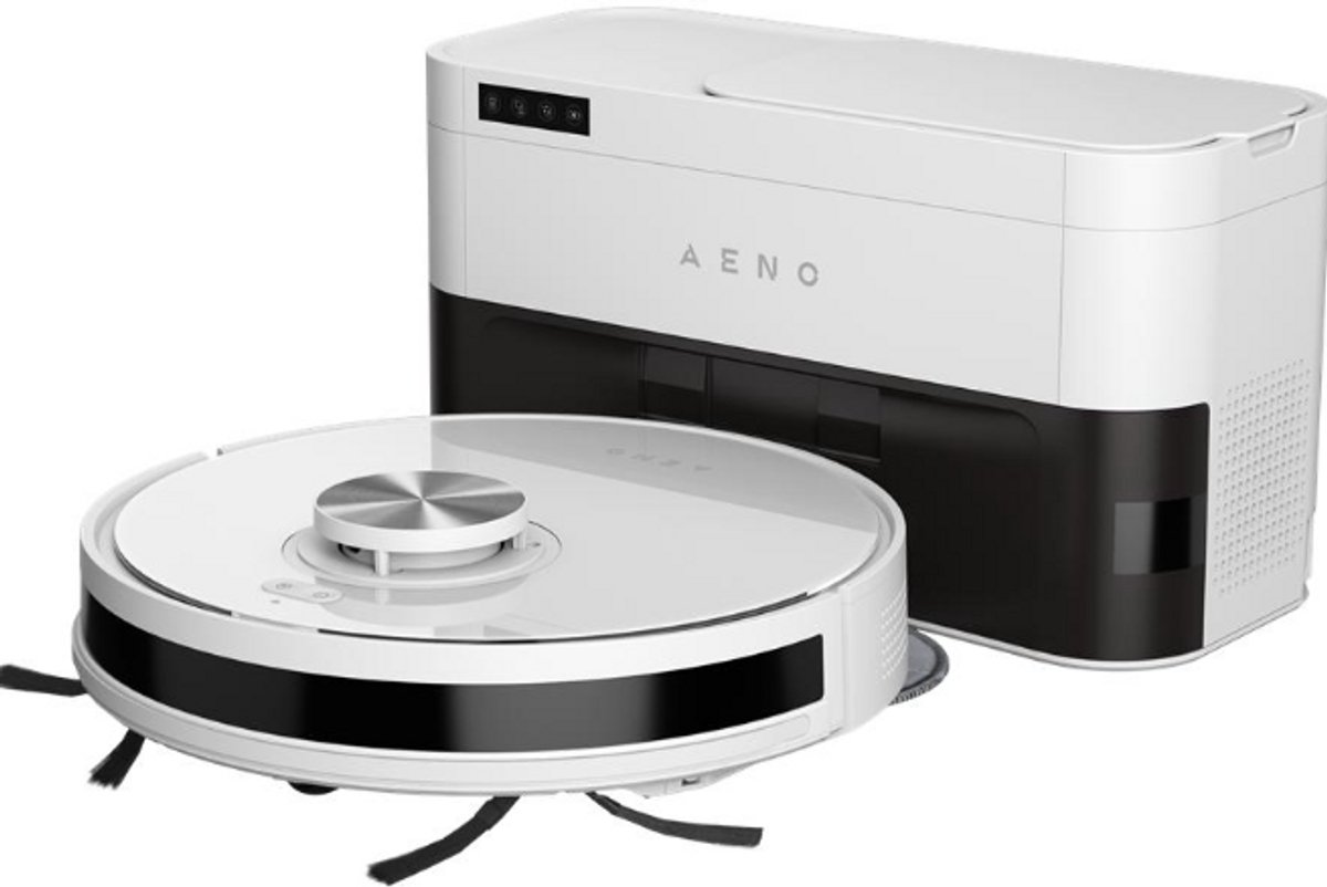 AENO RC6S Roterende Robotstofzuiger met LiDAR en Dweilfunctie - Autonoom Schoonmaken tot 2 Maanden - Compact Oplaadstation - Efficiënt op Alle Vloertypes - Wit