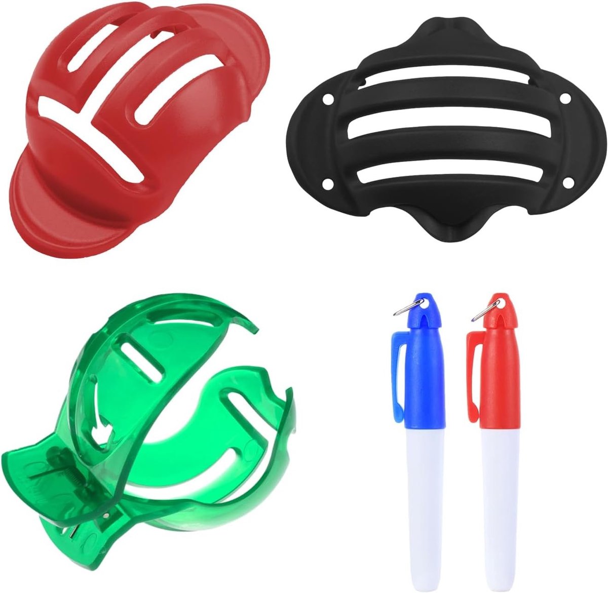 Set van 3 Golfbal Lijnhulpmiddelen met 2 Liner Pennen en Marker Clips voor Nauwkeurige Uitlijning en Markering van Golfballen