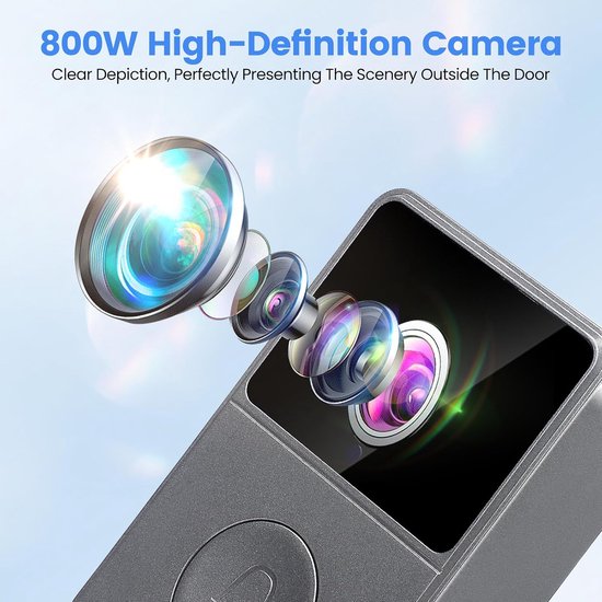 Videodeurbel met camera - Draadloze deurbel - Veiligheid thuis - IP65 waterdicht - 4.3 inch scherm - Grijs — afbeelding 2