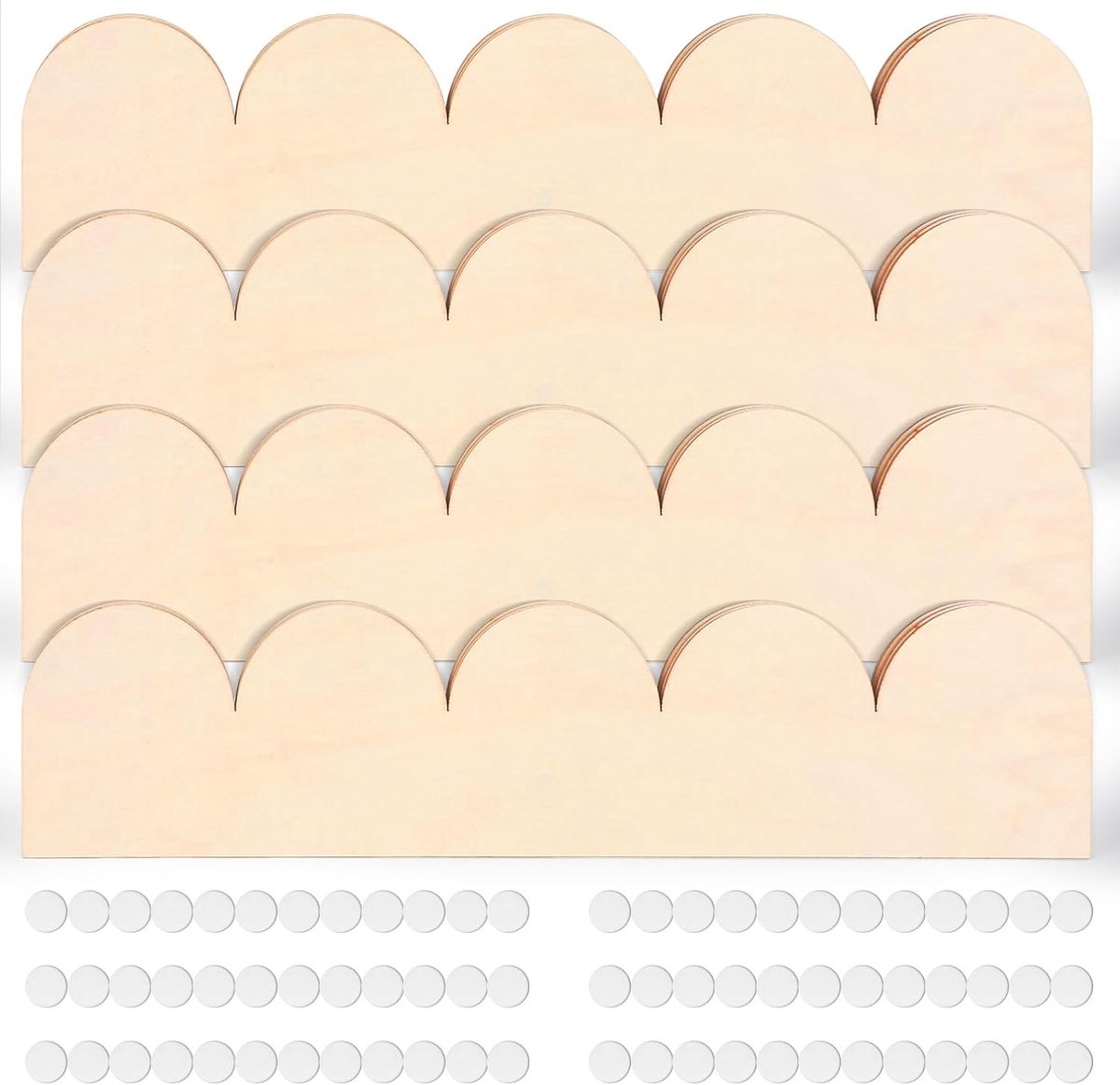 Decoratieve Houten Rand met Golfmotief - 12 Stuks 40x9cm voor Muurdecoratie, DIY Projecten en Meubelafwerking
