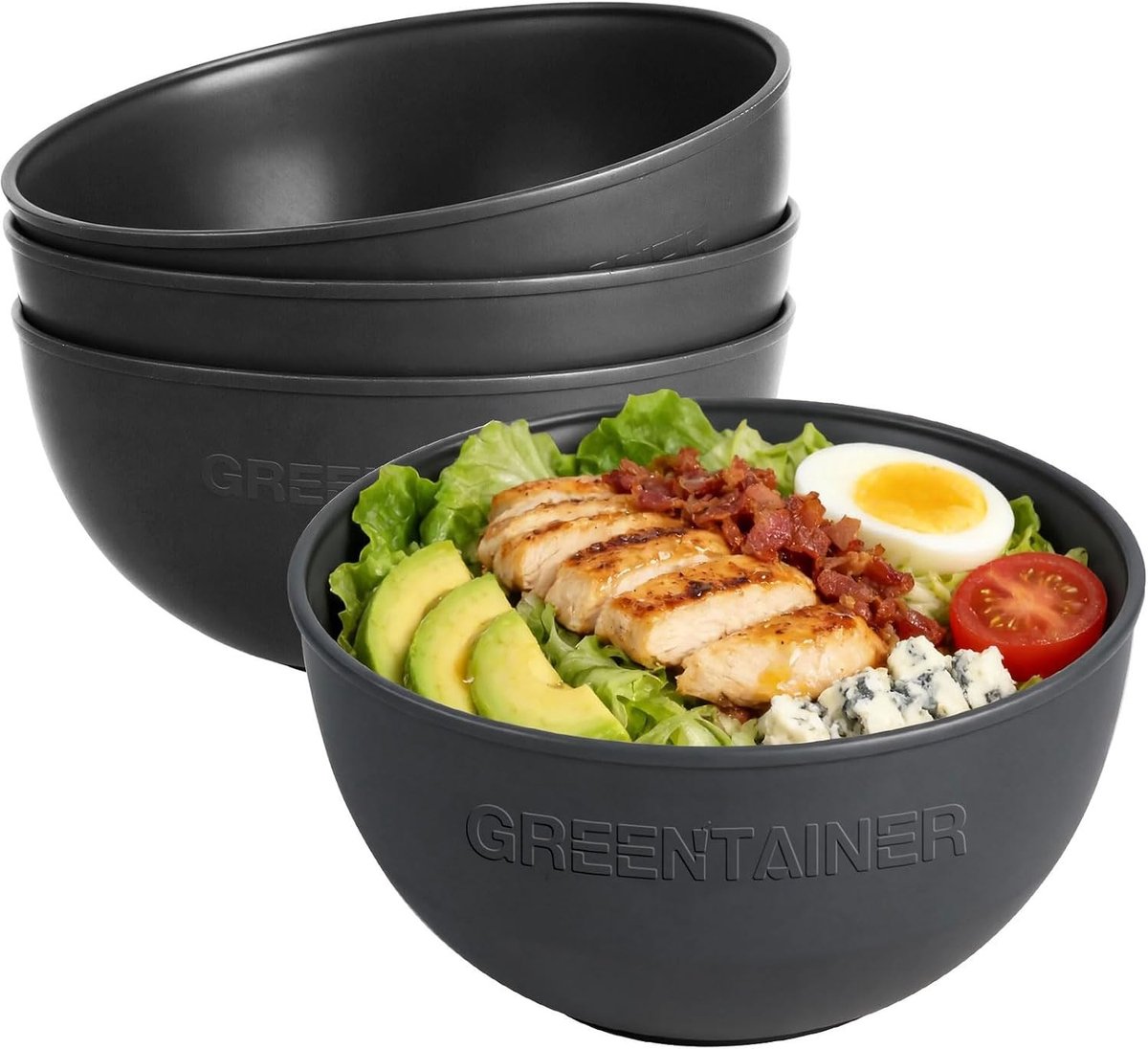 Set van 4 onbreekbare cereal kommen van 1500ml, lichtgewicht en herbruikbaar voor camping, picknick en feesten, magnetron- en vaatwasserbestendig, BPA-vrij