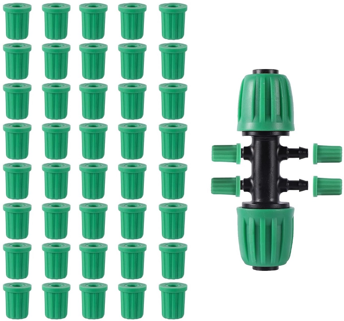 Rubber Fitting voor 1/4 Inch Slang, 40 Stuks Barb Connector Plug Caps voor Irrigatiesystemen en Tuinonderhoud