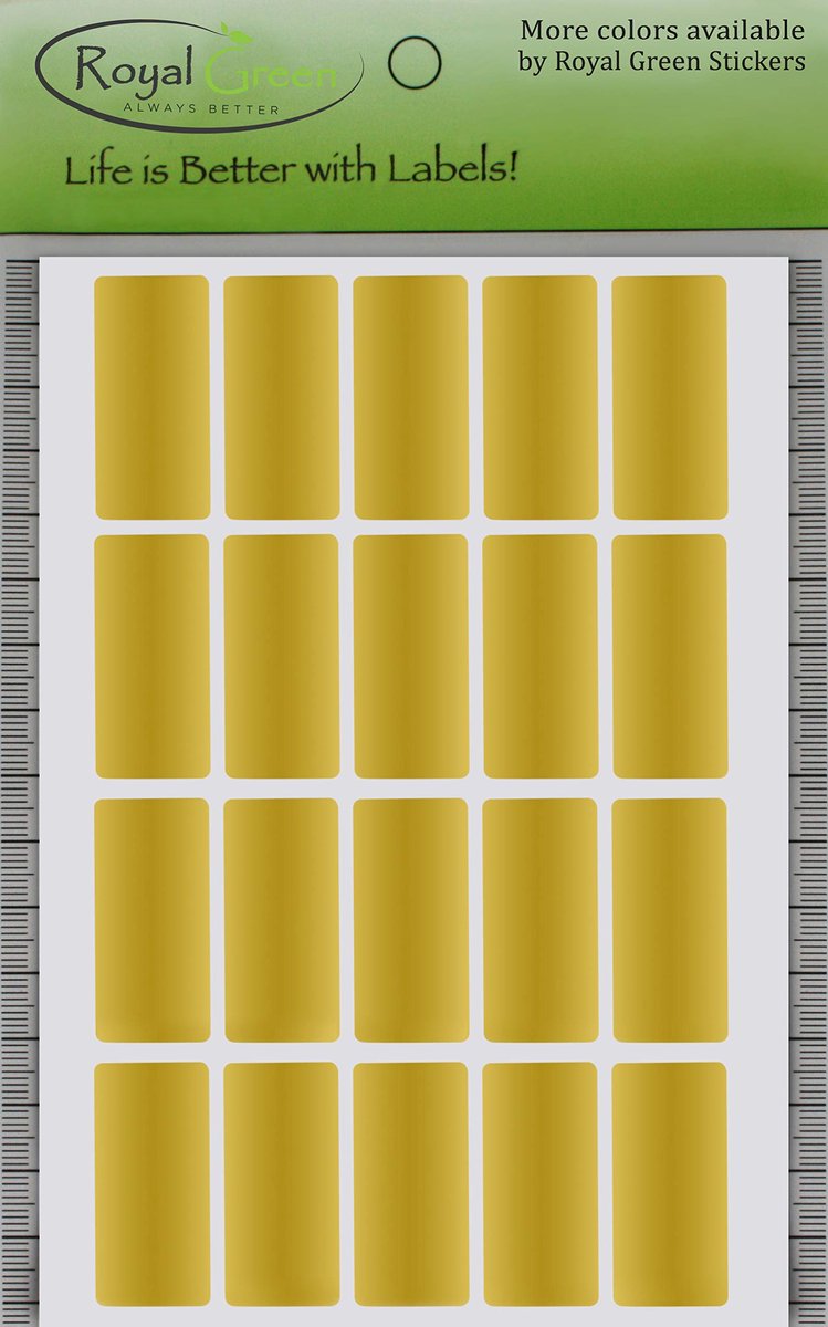 Kleurcoderingsstickers rechthoekig 40mm x 19mm - goud - 1000 stuks - ideaal voor organisatie - ShopVlot