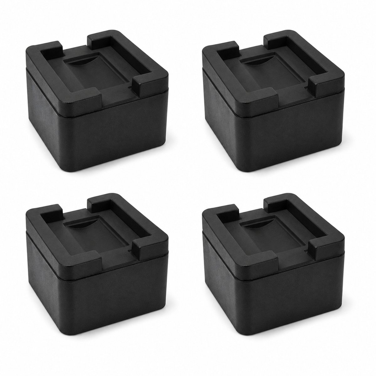 JustValue Meubelverhogers 7,6 cm - 4 Stuks - Voor Bed, Bank en Tafel - Voor Poten en Wielen - Zwart