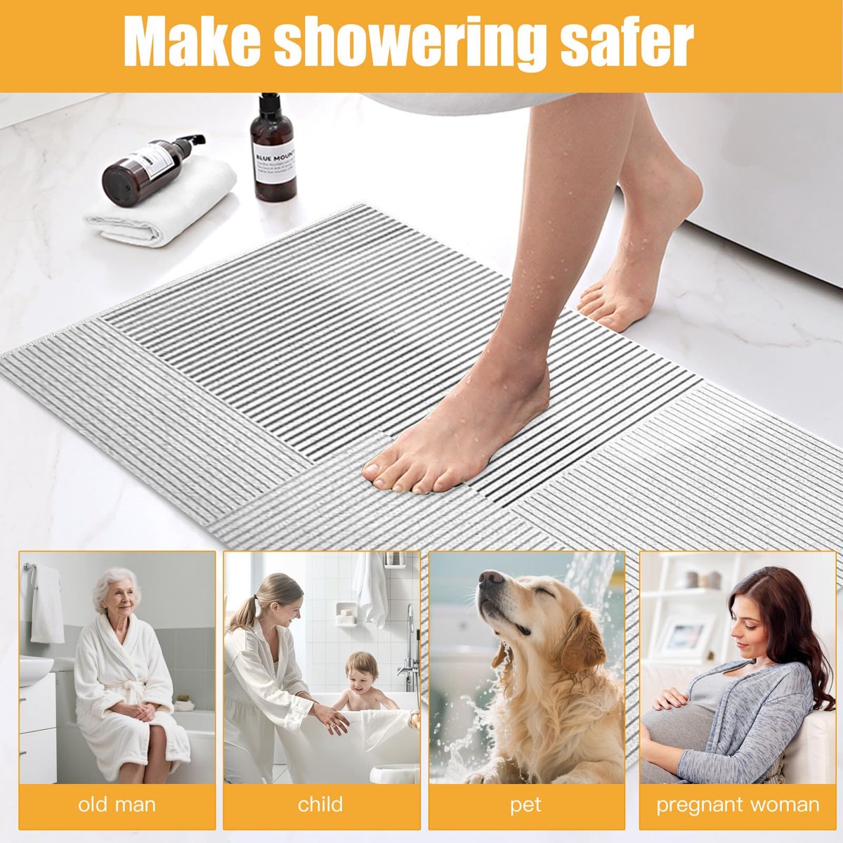 Douchemat Antislip 50x80cm - Antislipmat - Comfortabel en veilig onder de douche - ShopVlot