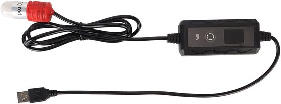 Klein en krachtig aquarium verwarmingselement met USB voeding, 10 W, verstelbare duikverwarming met LED-display en thermostaat voor optimale temperatuurregeling