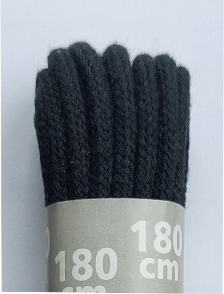 Tana Veter - Zwart - Dun Rond - Lengte 180 cm - Dikte 2,5 mm - Schoenveter