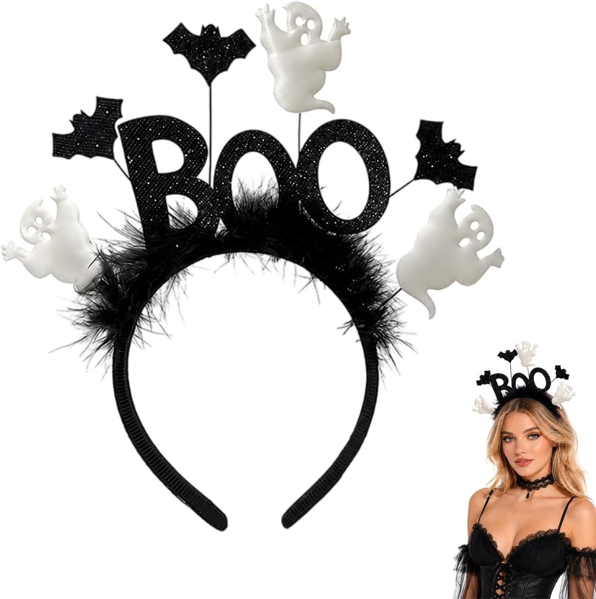 Griezelige Haarband voor Halloween met Vleermuisoren voor Dames, Perfect voor Feestjes en Kostuums