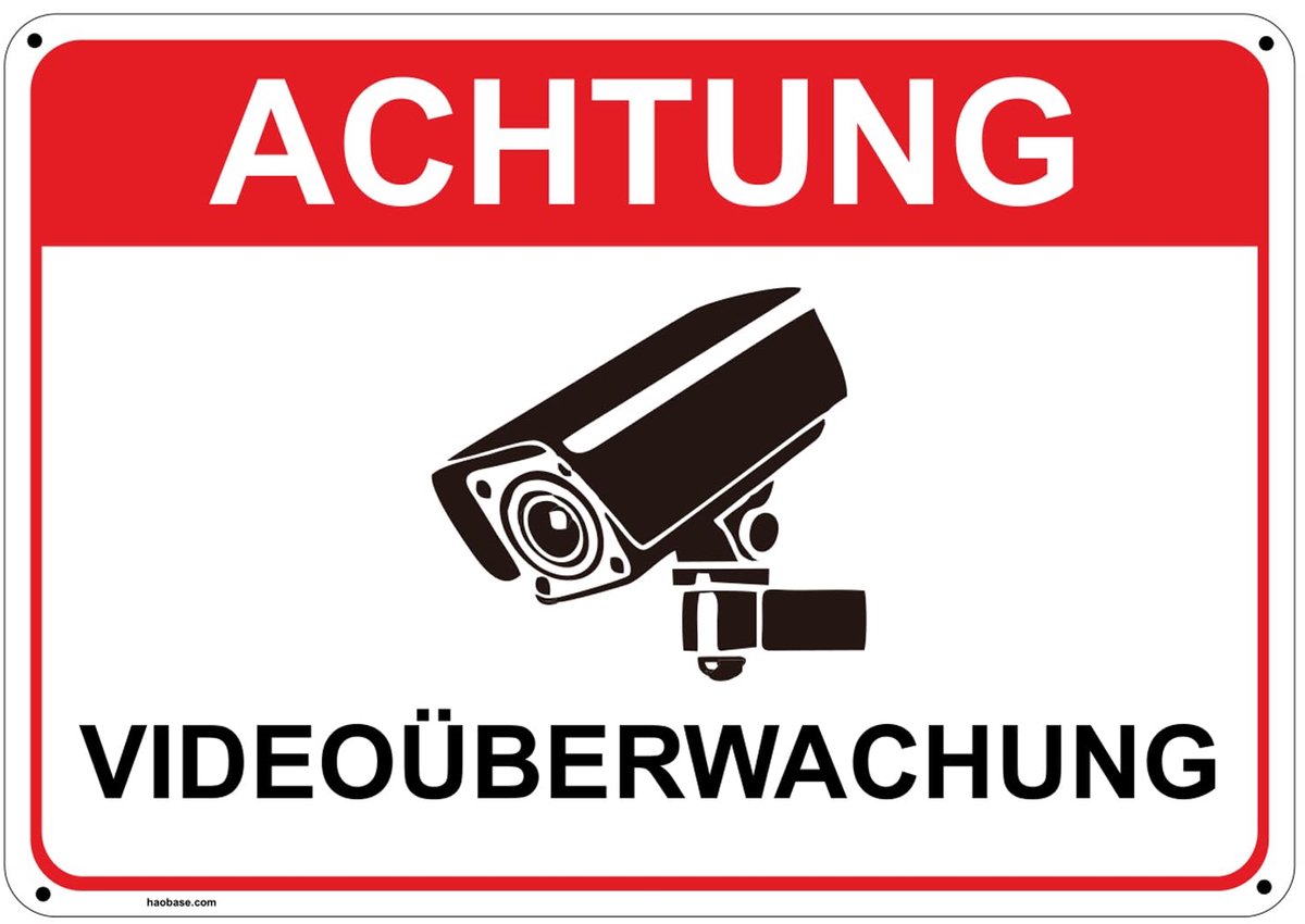 Videobewakingsbord 250 mm x 175 mm - duurzaam hard pvc - weerbestendig - beveilig uw eigendom - ShopVlot