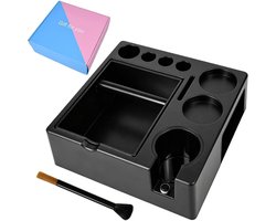 Espresso Tamperstation 51-54-58mm met Beating Container en Schoonmaakborstel voor Barista Koffie Bereiding en Perfecte Tamping