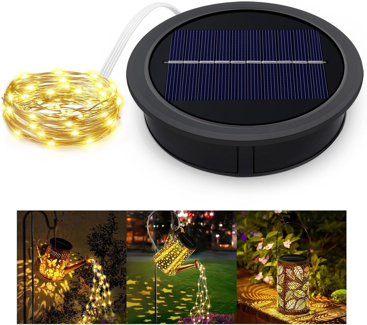 Vervangende Deksel voor Zonne-Voeding Waterkan met LED Sfeerverlichting - Warm Wit, IP44, Tuin Decoratie, 10.5 cm, 1 Stuk