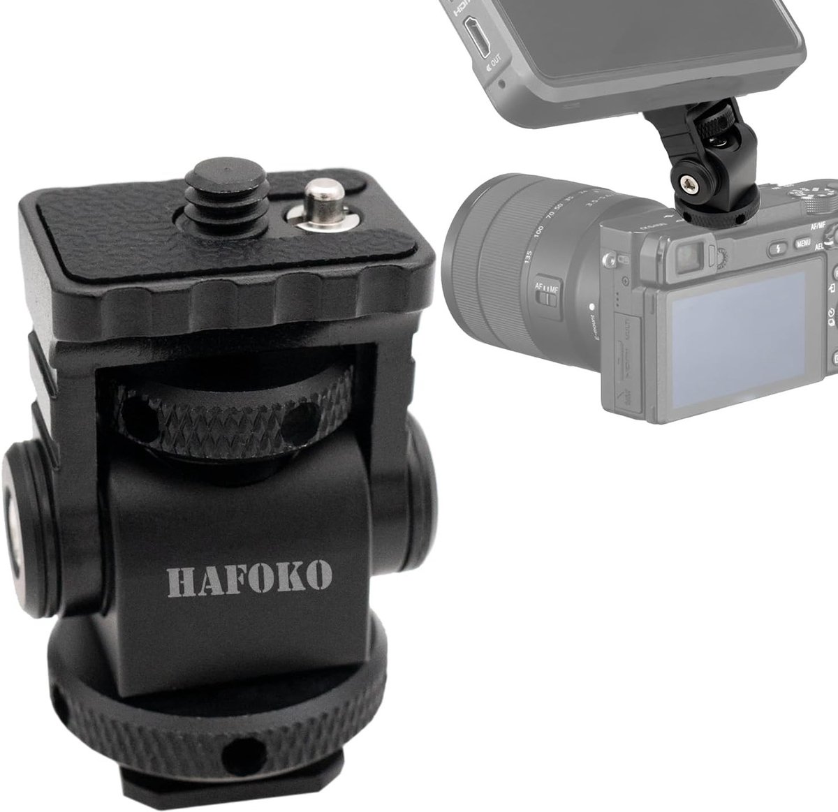Verstelbare balhoofd camera met koude schoenmontage en 1/4" schroef voor statief, ideaal voor videorecording en fotografie accessoires