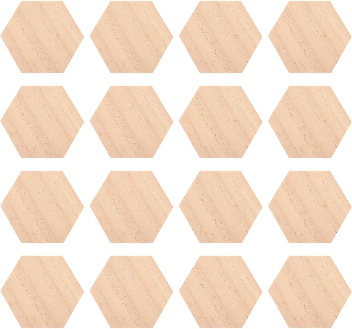 Ongefinished Houten Halsvormen - 25 Stuks Hexagon Houten Schijven, Naamlabels met Gat voor Feesten, Bruiloften en Huisdecoratie (9cm)