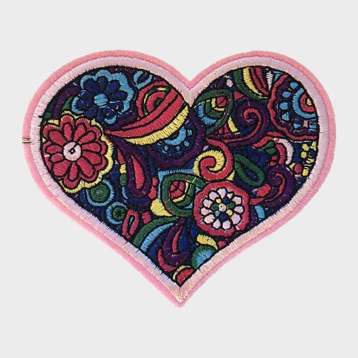 Patchy® – Bloemenhart Strijk Embleem Patch 9.4 x 7.7 cm