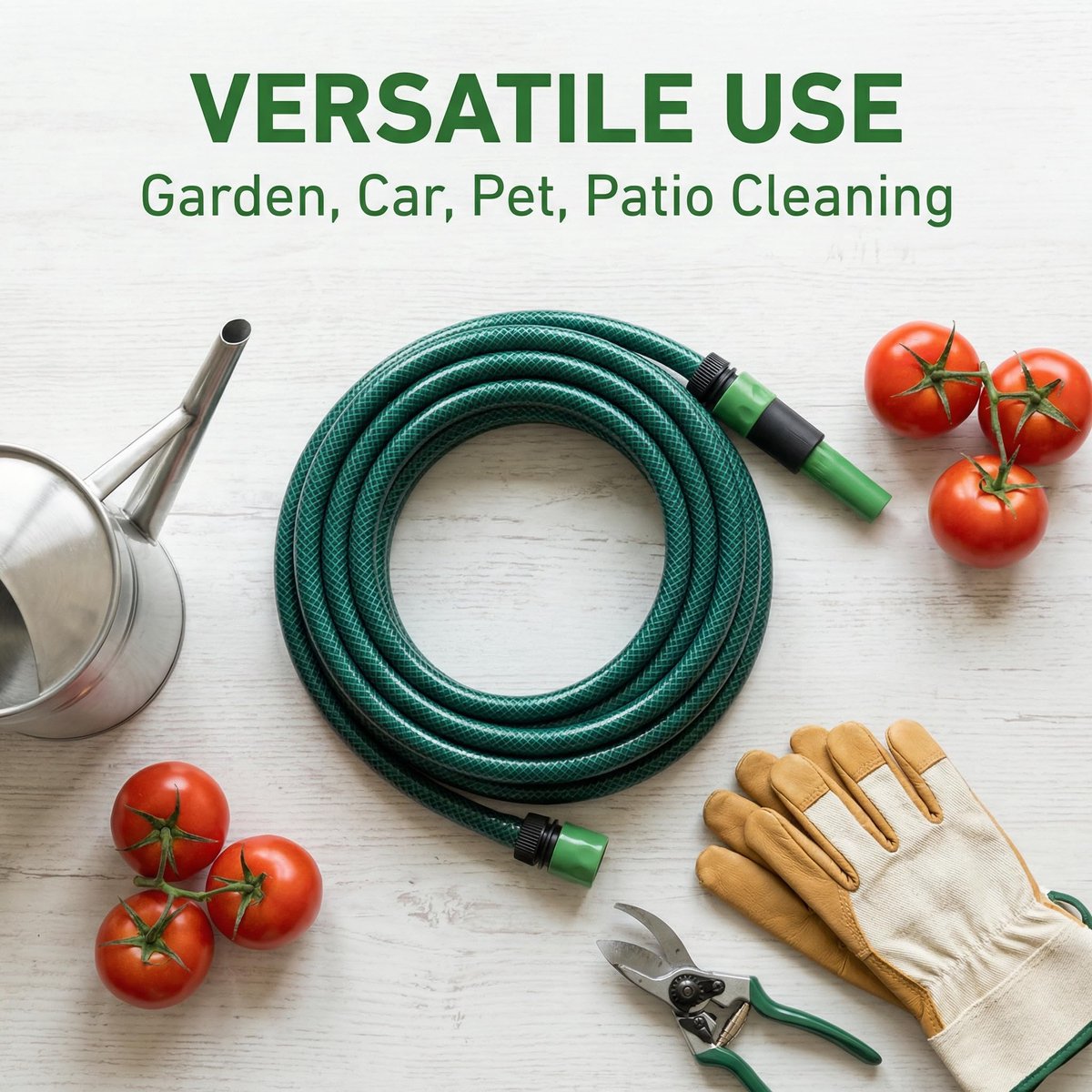 Tuinslang 15 meter - PVC - met kunststof snelkoppeling - ideaal voor tuinonderhoud - ShopVlot