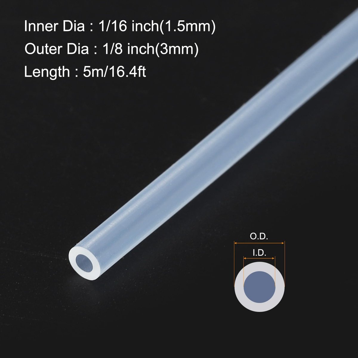 Siliconen slang 5 m - 1,5 mm ID 3 mm OD - doorzichtig - ideaal voor afzuigen en irrigatie - ShopVlot