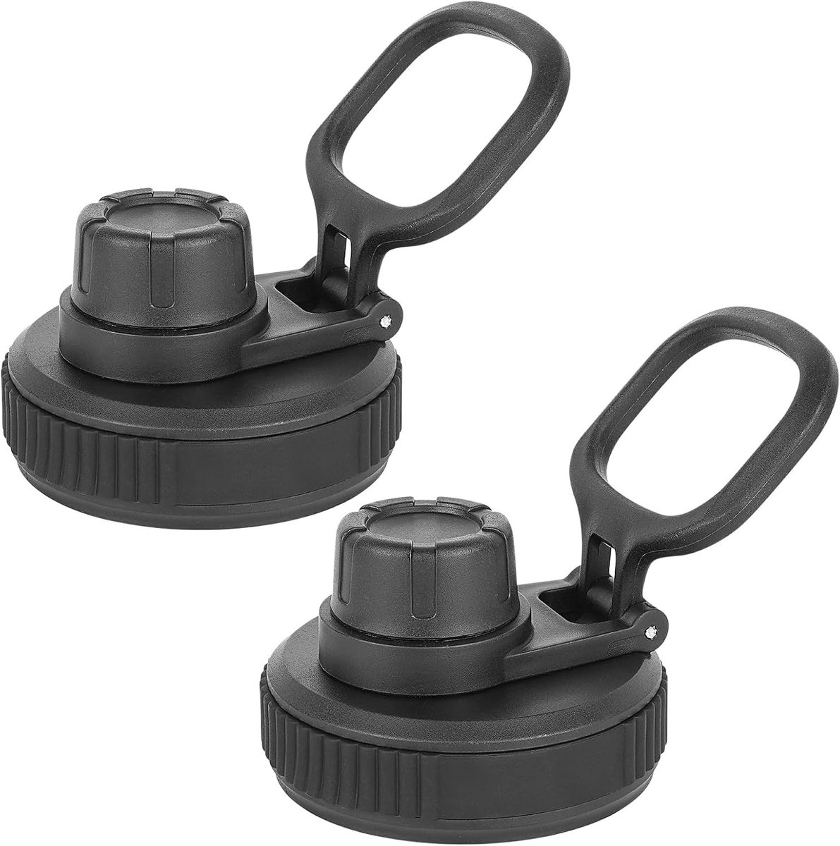 Set van 2 waterflesdeksels met brede opening en handvat, geschikt voor diverse waterflessen en schenktips