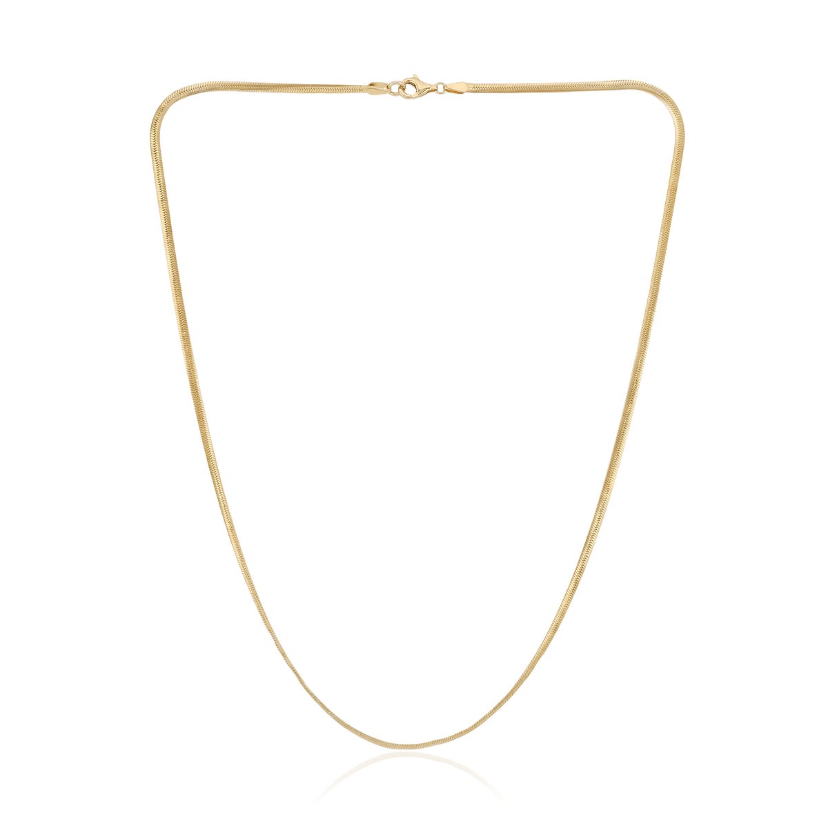 Cavill - 925 Sterling Zilver Vergulde Zilveren Ketting - 45,7 cm Platte Visgraat Ketting - Elegante Ketting Dames - Flexibel Zilveren Sieraad