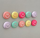 TLVX 10 stuks Vrolijke Smiley Magneten 3D / Leuke Koelkast Magneten / Foto magneet / Smileys Whiteboard magneten / Speel- en Leer Magneten / School / Boodschappenlijst / Notitie / Memo bord / Kantoor / Schoolbord / Magnetisch / Kleur Magneetjes