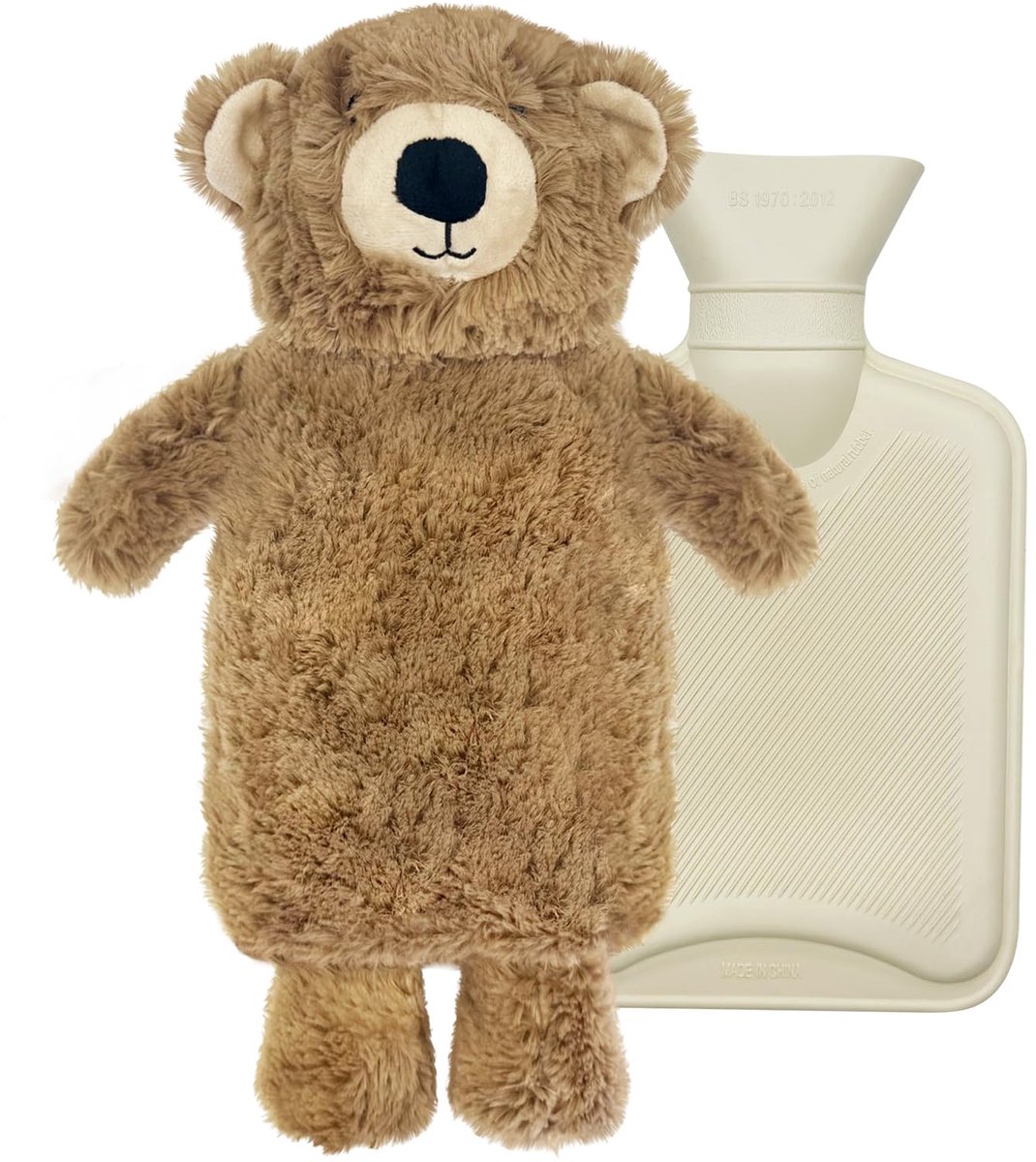 Warmwaterkruik 1 liter - rubberen dierenwarmwaterkruik - zachte hoes - perfect voor kinderen - ShopVlot