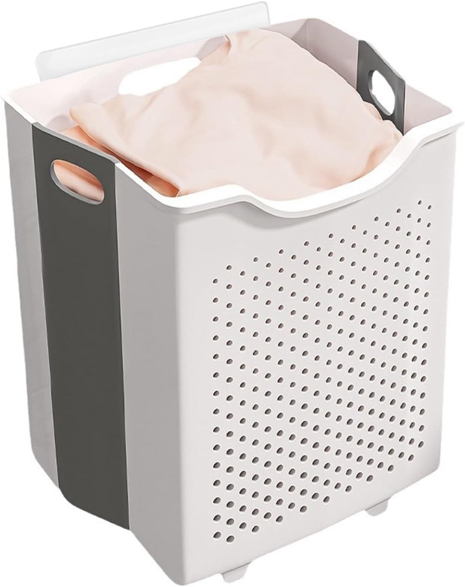 Vouwbare Wasmand voor Muurmontage - Praktische Plastic Wasverzamelaar voor Badkamer, Keuken en Slaapkamer, Ideaal voor Kleine Huizen en Studentenwoningen, 29 x 11 x