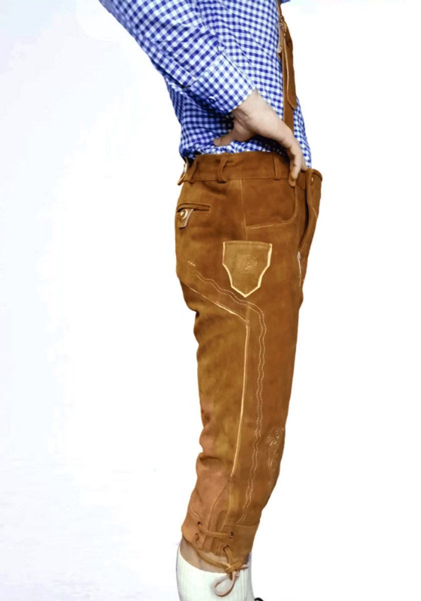 LEDERHOSEN.NL - Lederhosen leer - licht bruin LANG