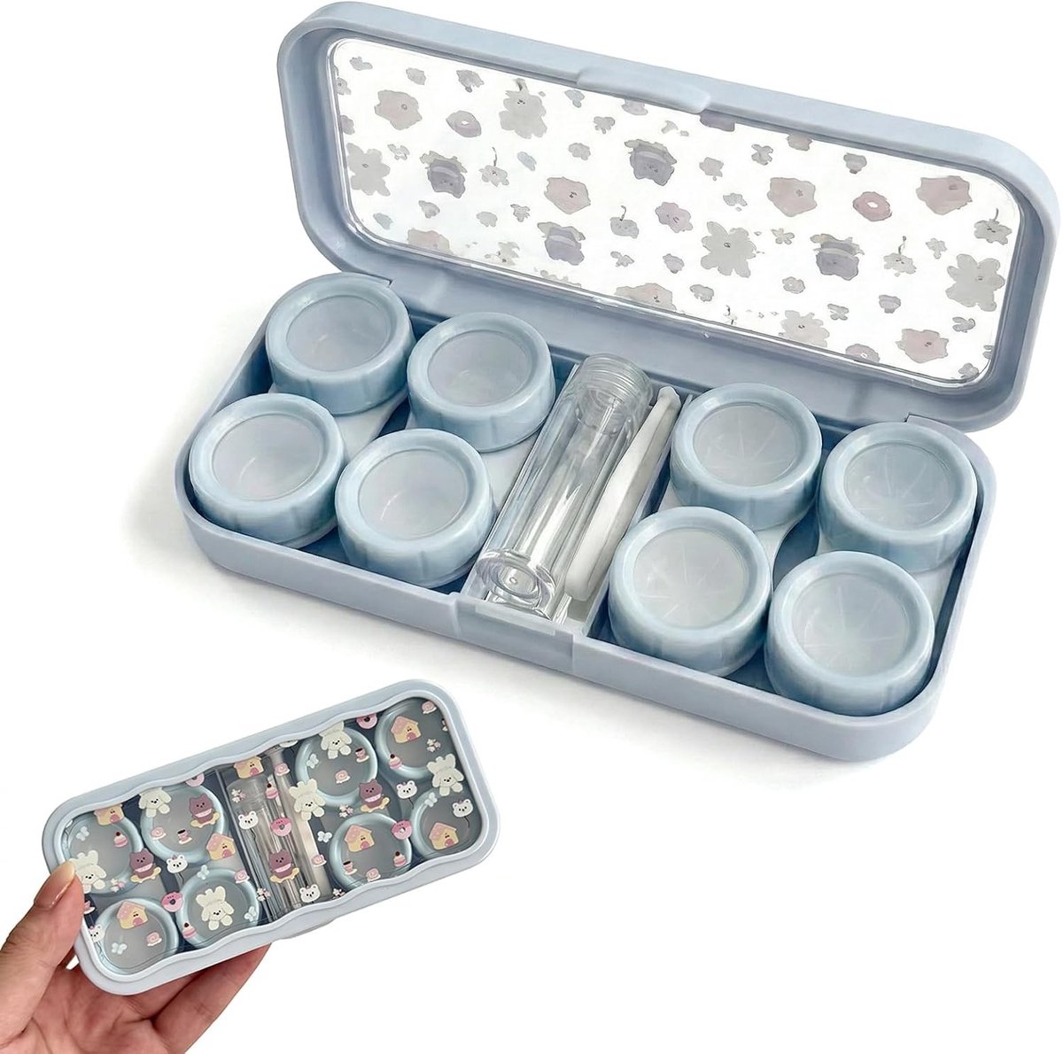 Duurzame en Lekvrije Contactlens Houder, Ideaal voor Thuis en Reizen, Compact en Handig voor Lensverzorging en Bescherming (136 x 63 x 21 mm)