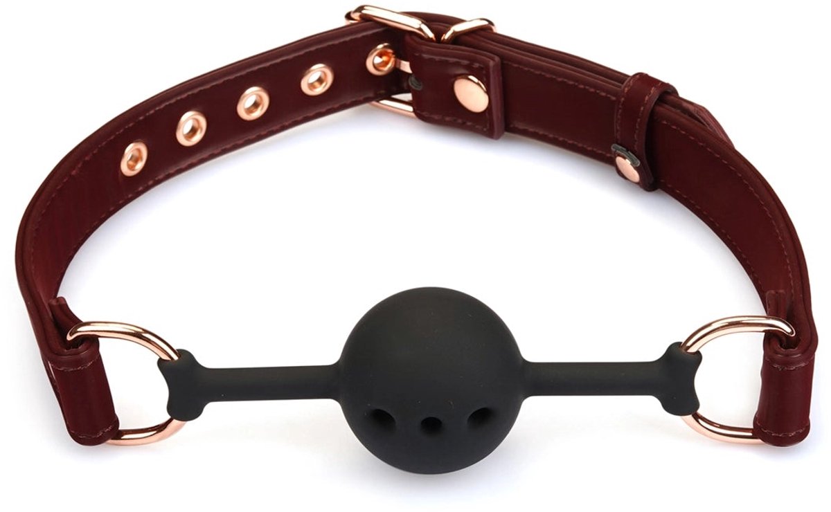 Liebe Seele - Metallic Shade Red - Vegan PU Lederen Gag - Rood/Rosé Goud