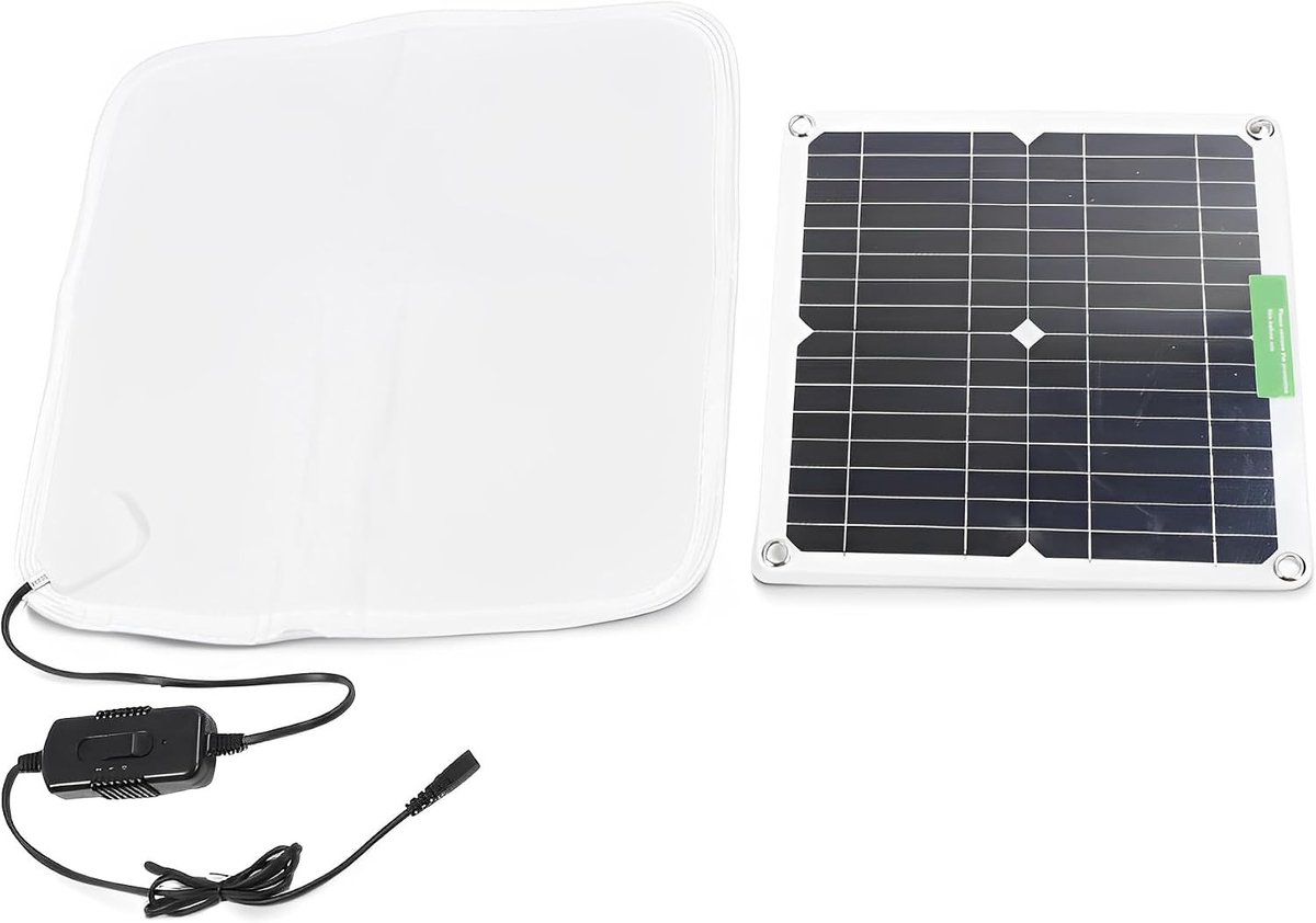 Zonnepaneel verwarmingsmat voor huisdieren 12V 50W - Draagbare zachte verwarmde deken voor honden, katten en kippen, veilig voor buitengebruik en ideaal voor puppy's en kittens
