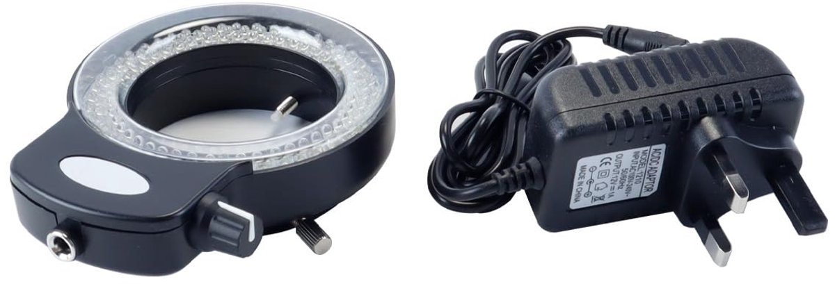 Ringlichtverlichting voor stereomicroscopen - 0-100% verstelbaar - duurzaam zwart - ShopVlot