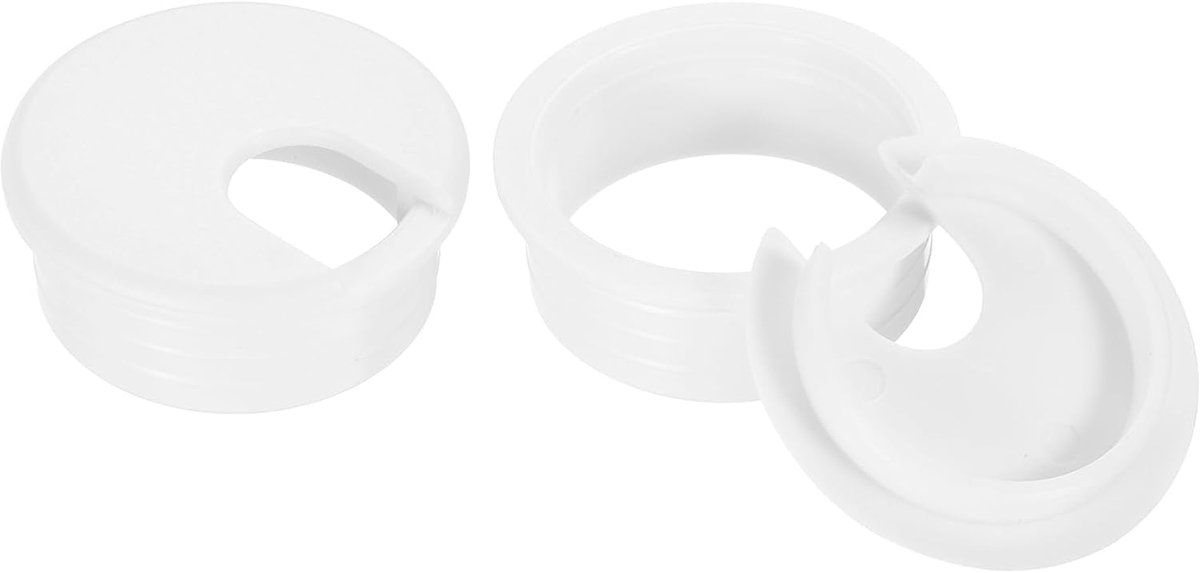 Draadloze gatafdekking 45 mm - ABS - wit - voor kabel-organisatie - ShopVlot