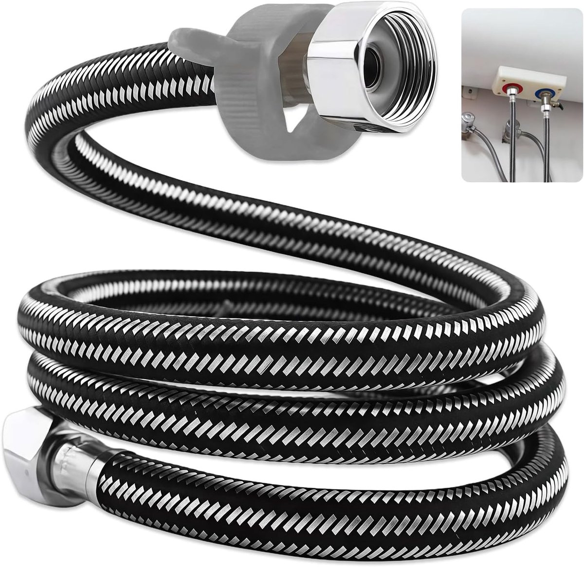 Flexibele tuinslang 1/2 inch, duurzame slang voor water, G 1/2 inch aansluitingen, ideaal voor tuin en buitengebruik