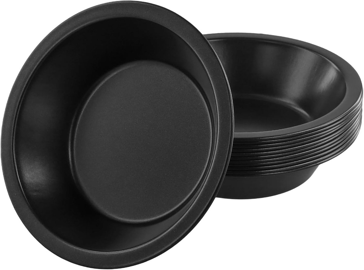 Set van 12 ronde bakvormen van 12.7x12.7x3cm, anti-aanbak mini quiche en taartvormen voor perfect bakken