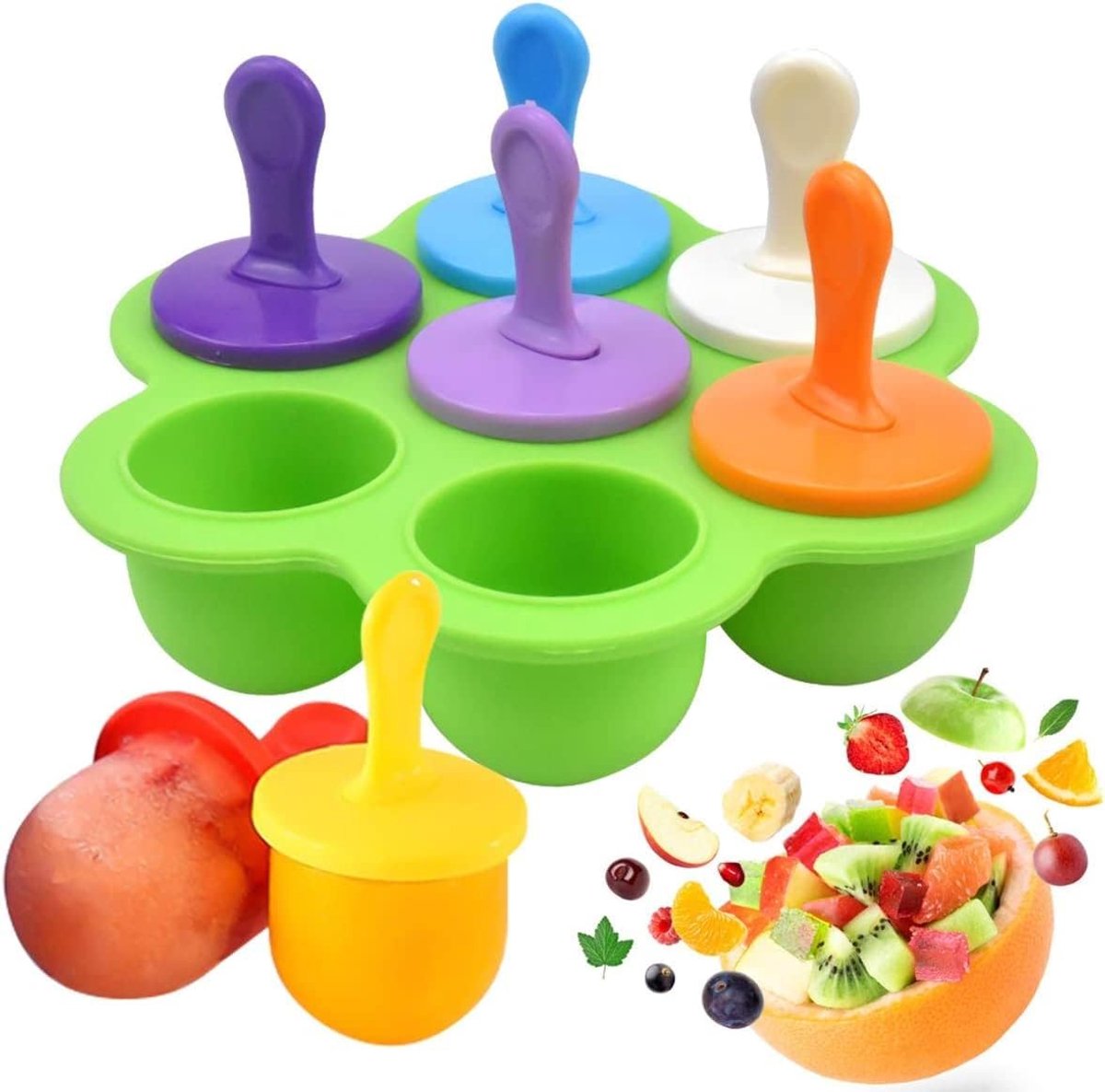 Silicone Ice Lollipop Molds, Colorful Popsicle Molds with Plastic Sticks, Ice Pop Mold, Reusable Ice Lollipop Molds - ShopVlot