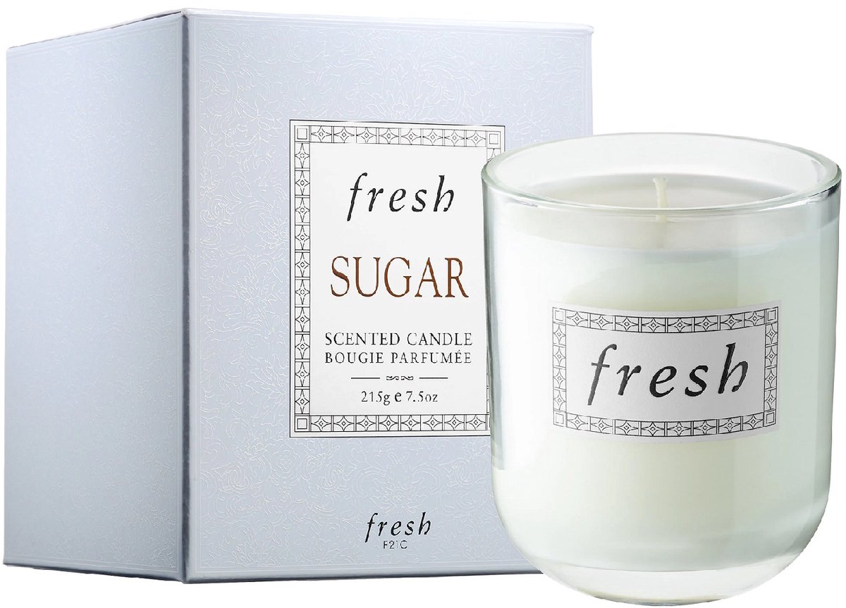 Fresh Sugar Scented Candle 215g – Luxe Geurkaars met Citrus en Karamel – Voor een Warme en Sfeervolle Ruimte