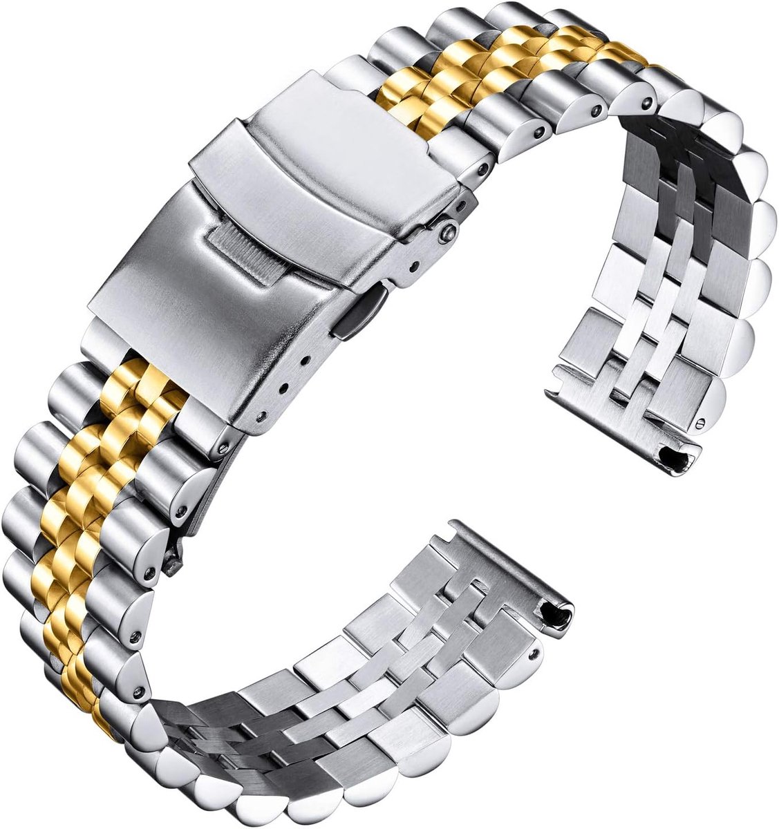 BINLUN Stainless Steel Watch Bands 18mm 20mm 22mm 24mm 26mm Metal Watchband Replacement Wristbands for Smartwatches - ShopVlot