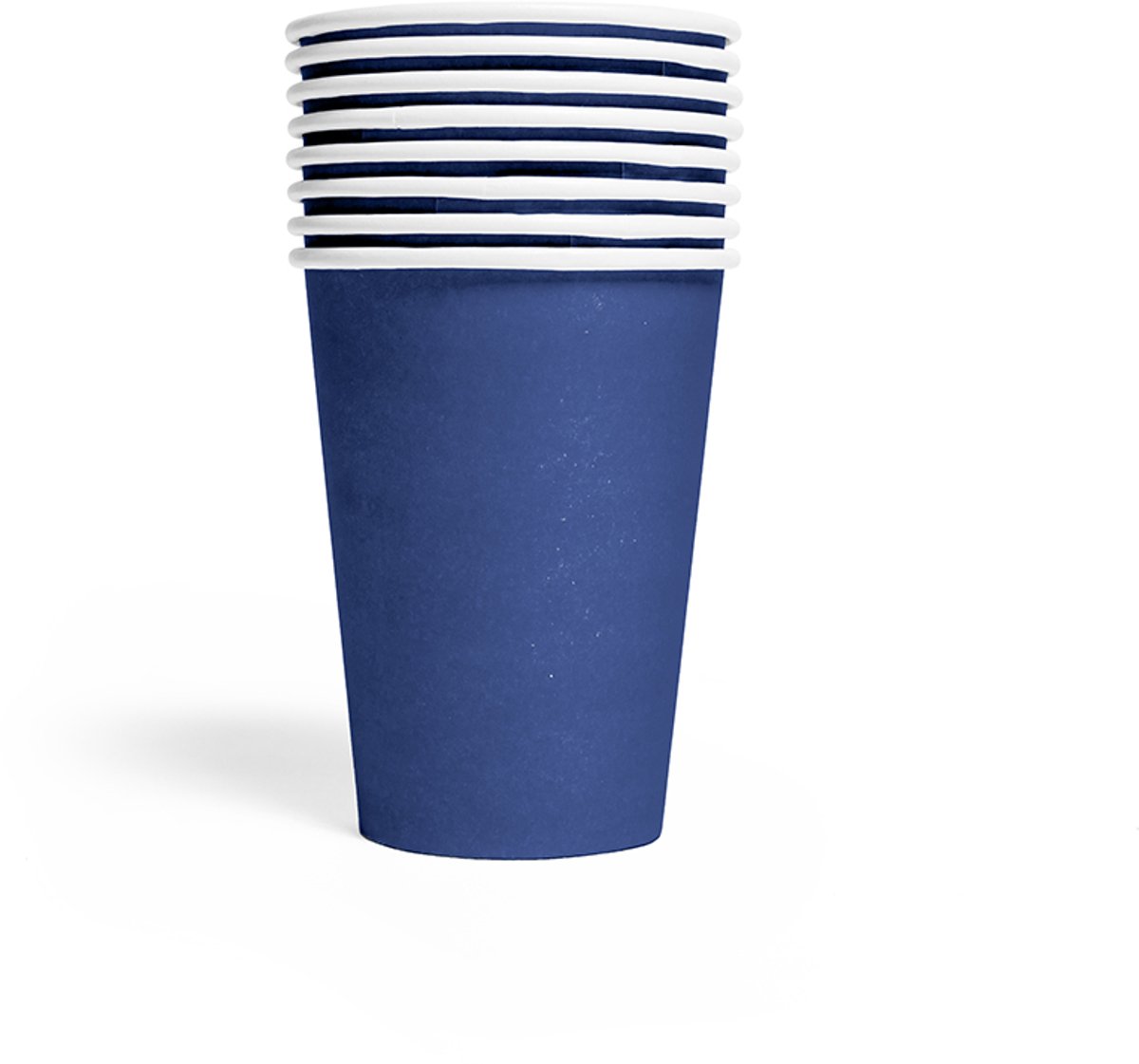 8x Papieren Bekers 210ml FSC - Donkerblauw - Feestartikelen
