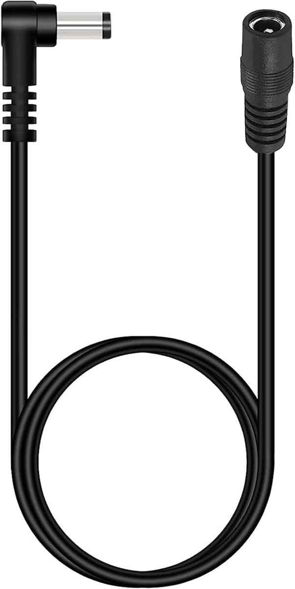 Câble d'Extension DC Tonton 12V de 5 Mètres, Adaptateur d'Alimentation 5.5 mm x 2.1 mm, Câble d'Alimentation en L à 90 - ShopVlot