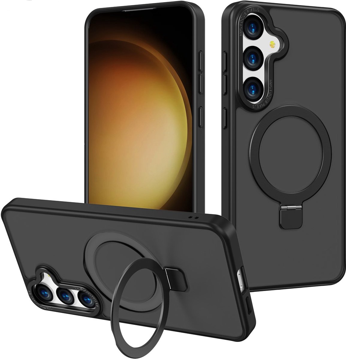 Multimedia & Accessoires Magsafe TPU Back Cover Case Hoesje met Standaard geschikt voor Samsung Galaxy S26 – Zwart – Zachte Plastic - Siliconen – Harde Plastic – Soft Case – Flexibel
