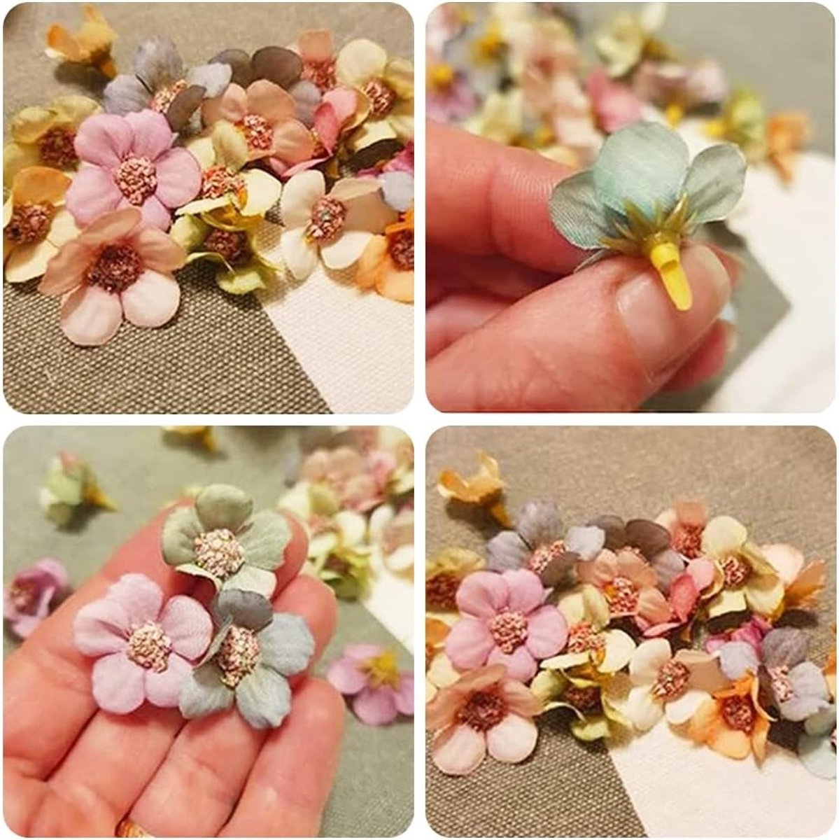 Kunstbloempotten - Veelkleurig - 2 x 1,5 cm - Zijden Madeliefjes voor Knutselen en Decoratie