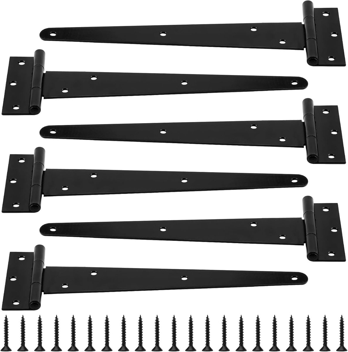 6pcs T-hinges,300x115x45mm,Black Barn Door Hinges,Metal Garden Gate Hinges for Domestic Garden Gates,Barn Doors and - ShopVlot