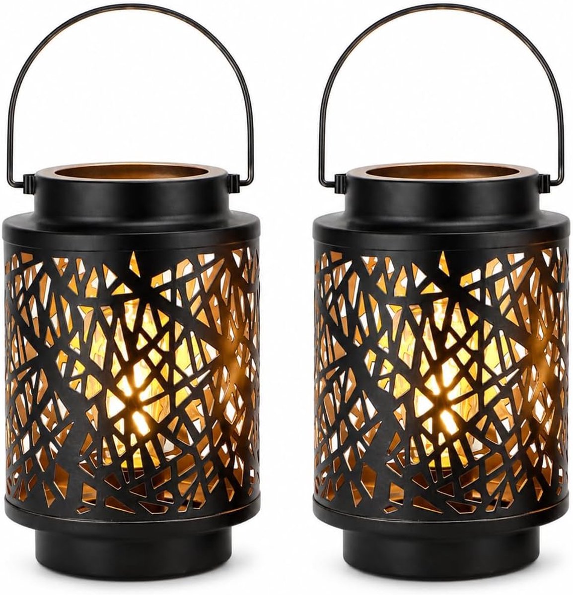 JHY DESIGN 2Pcs LED Table Lamp Metal 20cm High, Wireless Lamp with 6 Hours Timer, Battery Powered for Terrace, Garden - ShopVlot
