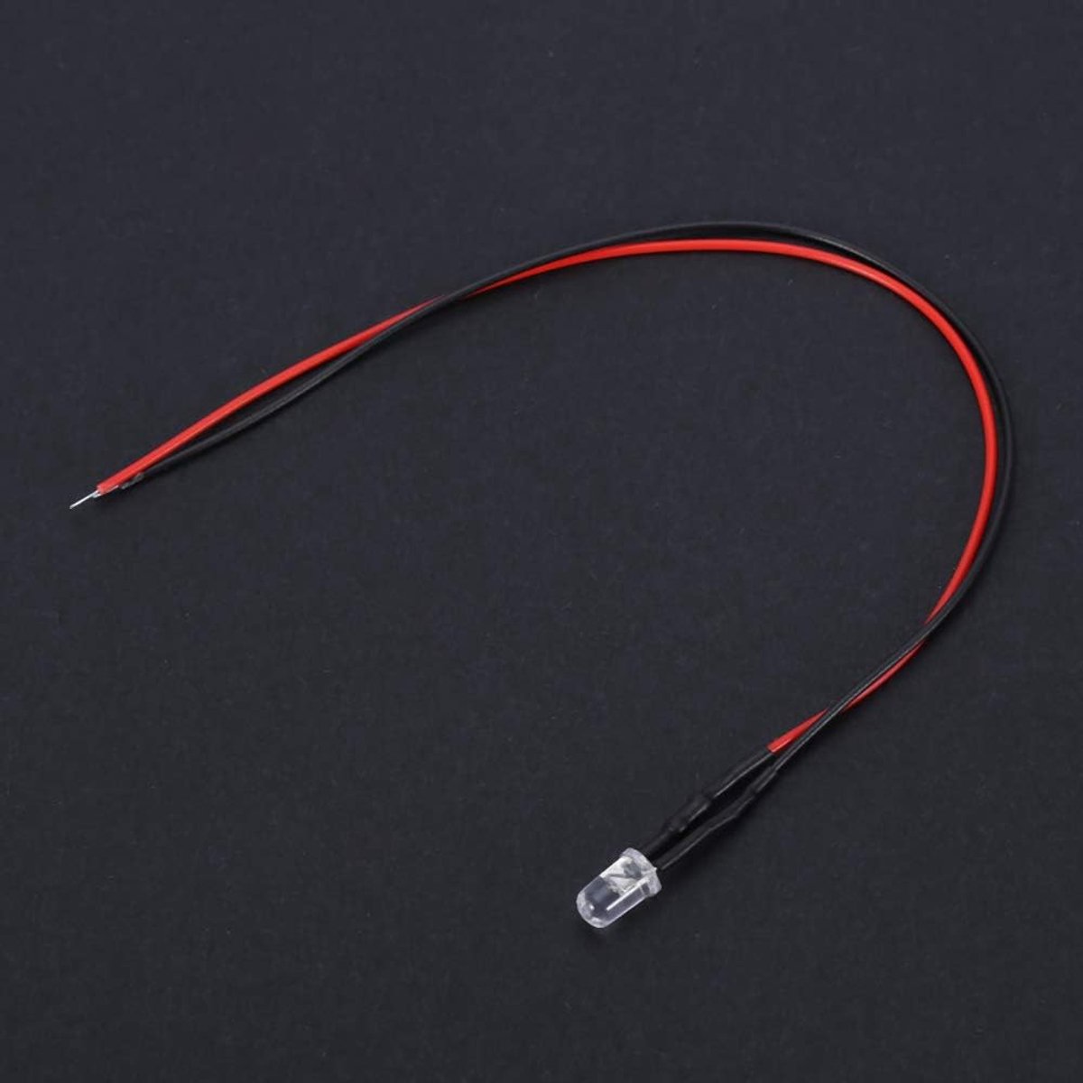 10 Pcs 12V 5mm LED Light Diode Wired Multi-Color LED Light Cable Energy Saving Light Diode Cable 20cm 0.06W White - ShopVlot