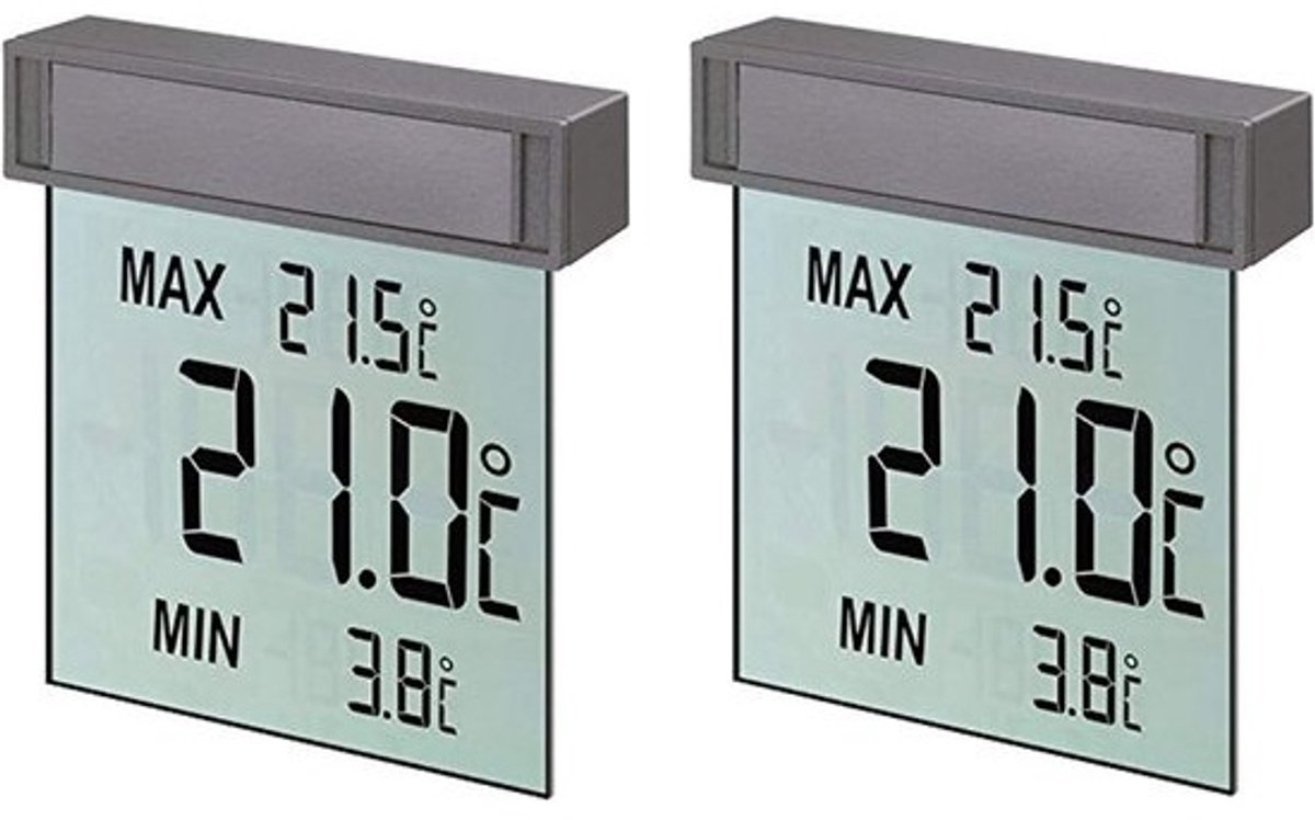 Digitale Raamthermometer met Buitentemperatuurweergave en Min/Max Geheugen