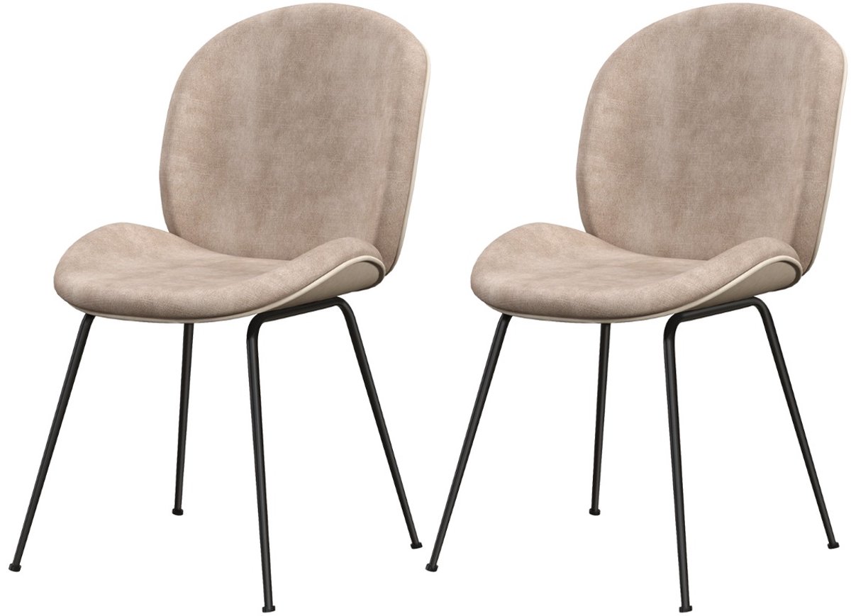 SureDeal® - Fauteuil - Fluwelen Eetkamerstoelen - Metalen Onderstel Moderne - Eetkamer Woonkamer - 49x65x87 cm - Grijs