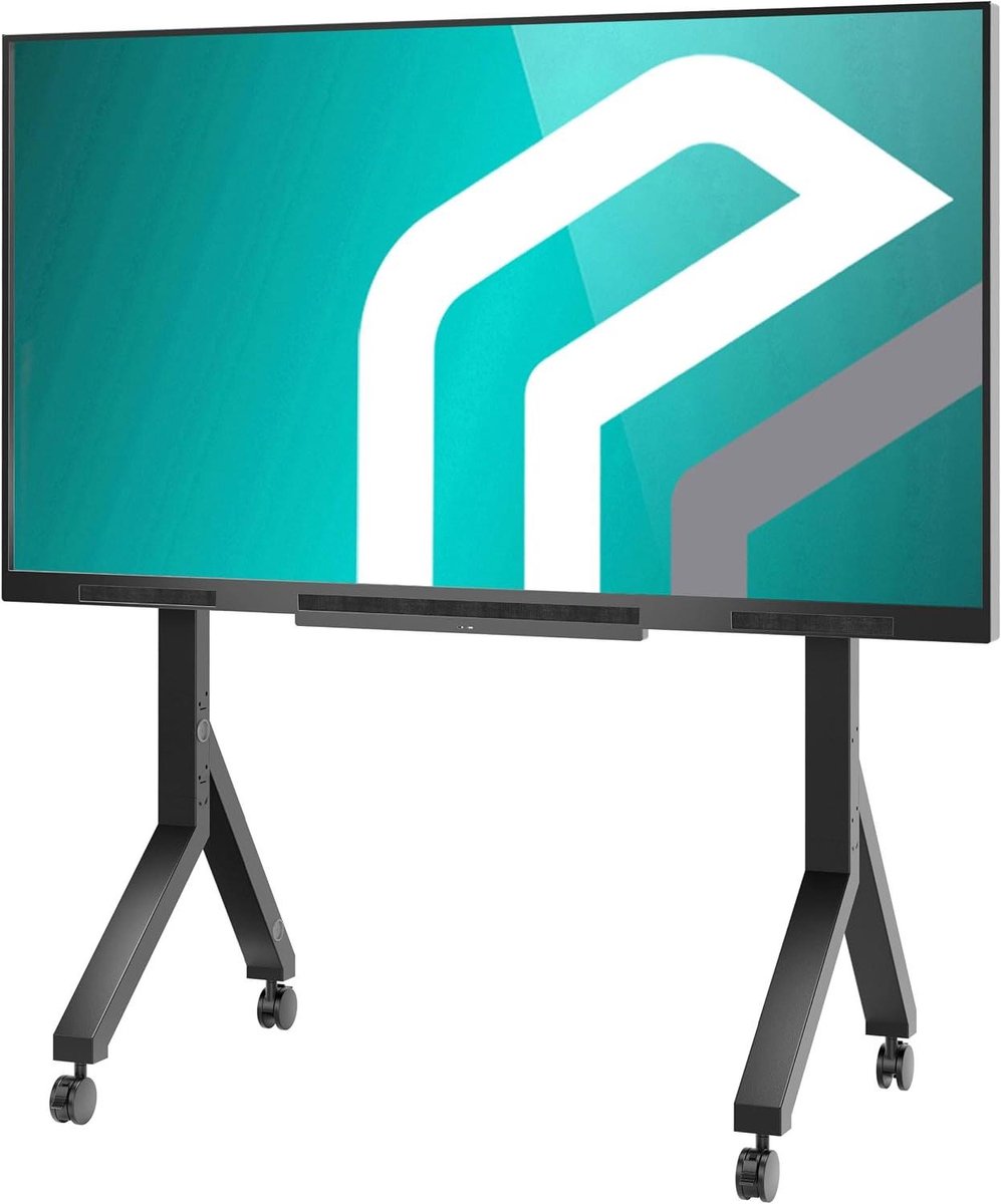 TV Standaard - Mobiele Trolley - Presentaties Geven - Inclusief Plank - Tot 110 Inch - Zwart