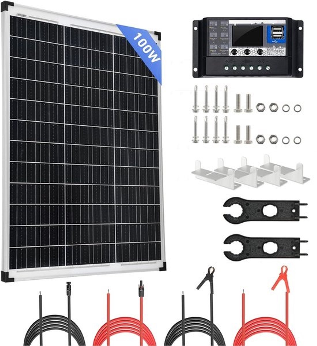Zonnepanelen Compleet Pakket - Plug & Play met Stekker - Zonnepaneel Plat Dak - Omvormer