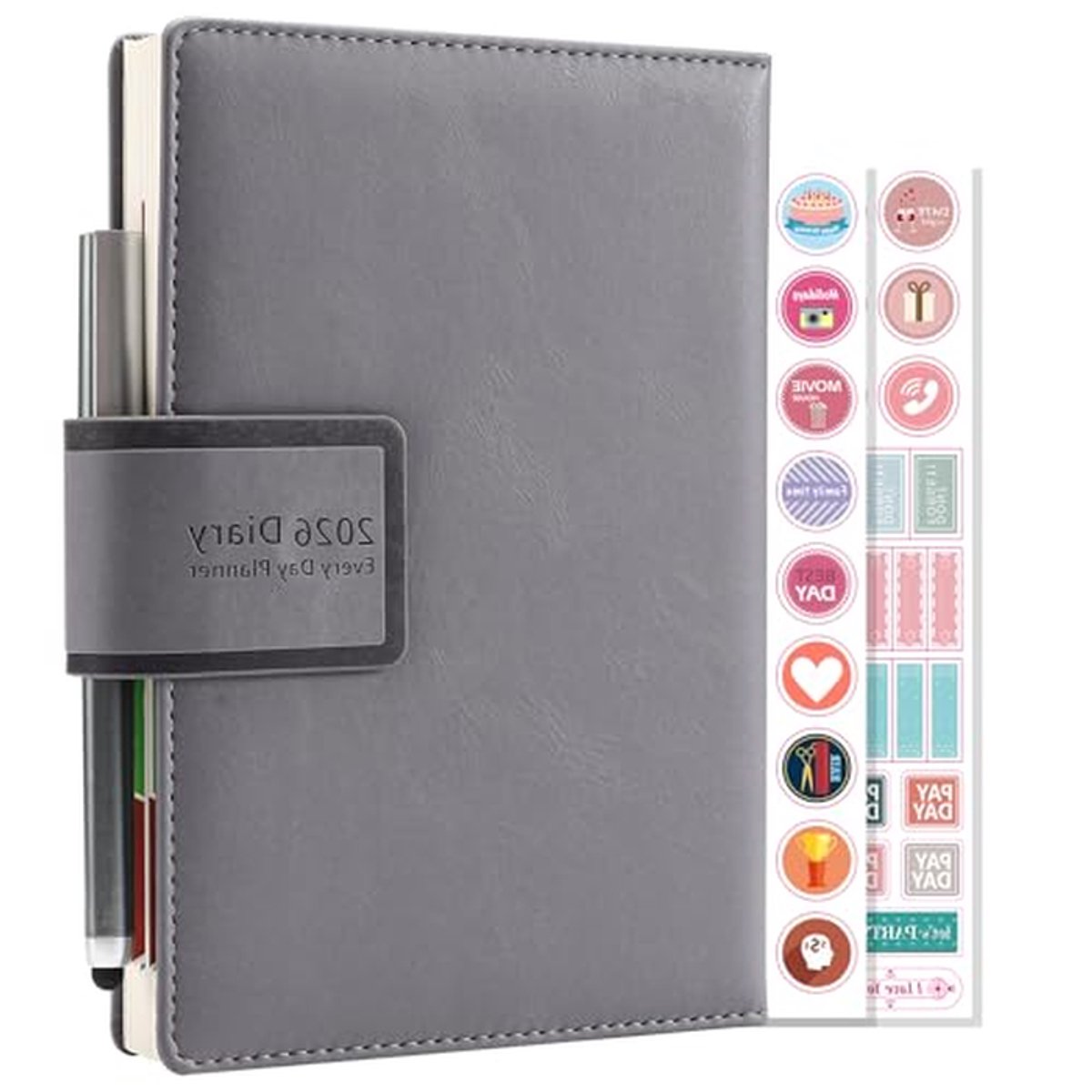 Academisch Dagboek - Planner Agenda - Dagelijkse Planning - Pagina Per Dag - A5 Formaat - Grijs
